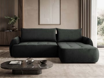 3-seters sovesofa med divan BUENO Cruz 97 Høyrevendt - Mørkegrå - Møbler - Sofaer - Sovesofaer