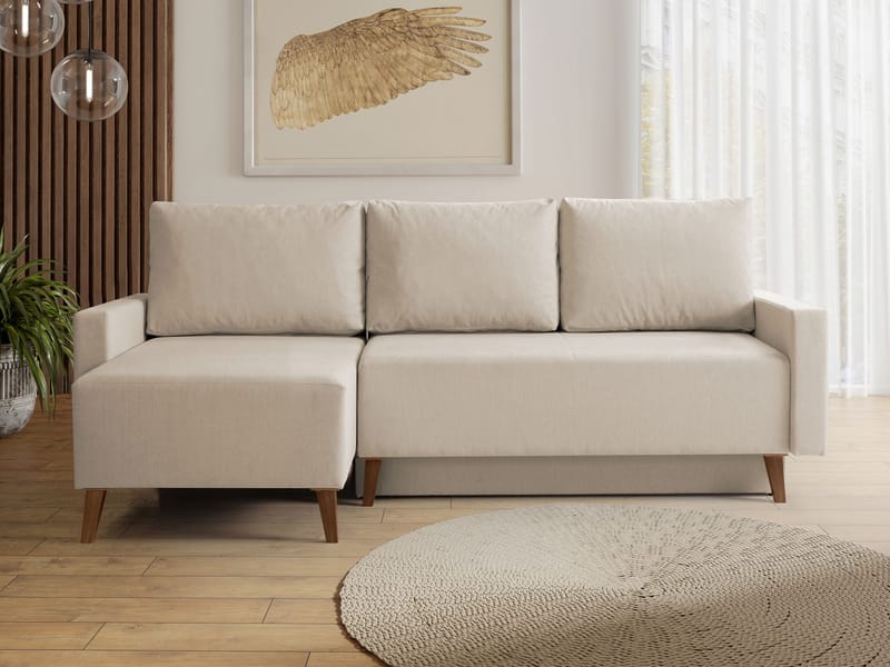 3-seters sovesofa med divan OVIEDO Verita 03 - Beige - Møbler - Sofaer - Sovesofaer