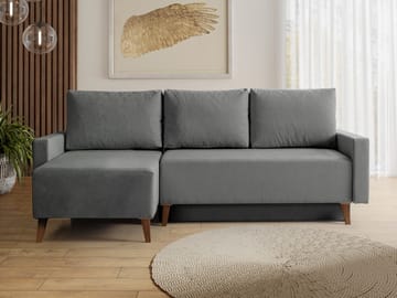 3-seters sovesofa med divan OVIEDO Verita 88 - Grå - Møbler - Sofaer - Sovesofaer