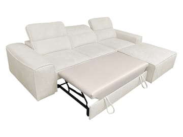 3-seters sovesofa med divan VITO Velo 621 Høyrevendt - Hvit - Møbler - Sofaer - Sovesofaer