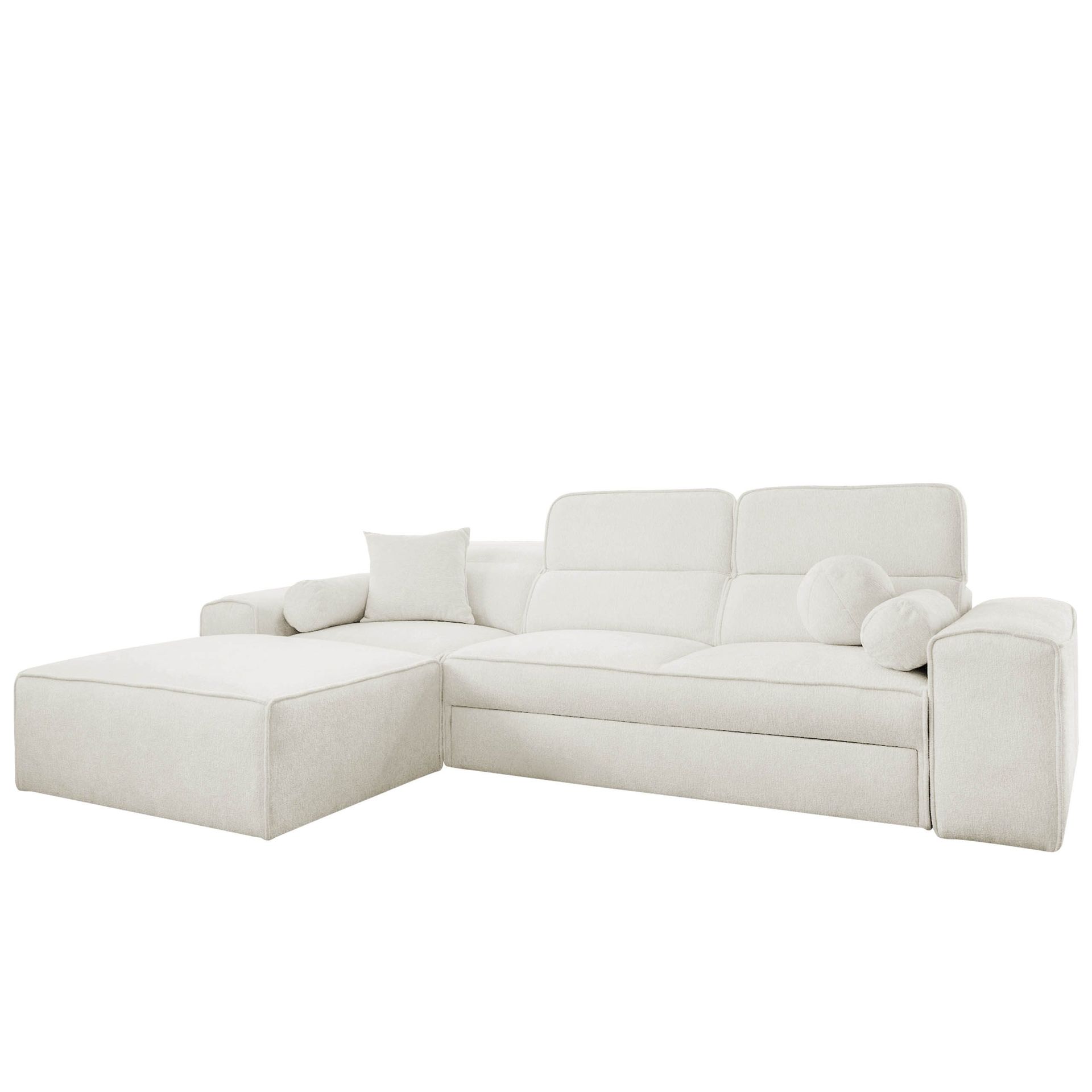 3-seters sovesofa med divan VITO Velo 621 Venstrevendt - Hvit