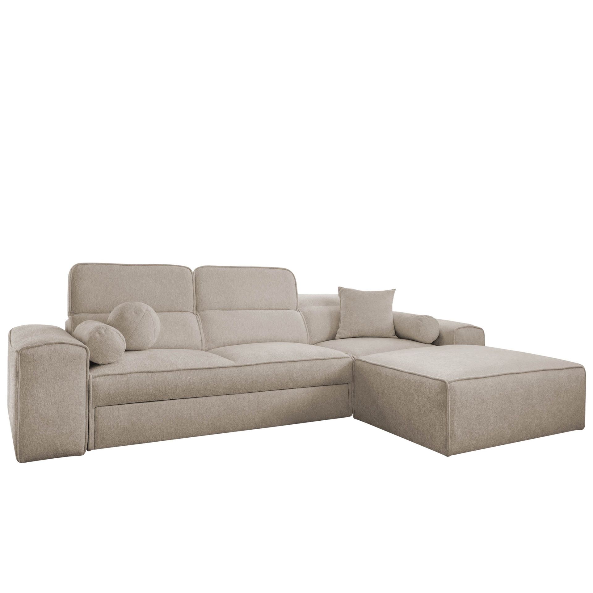 3-seters sovesofa med divan VITO Velo 623 Høyrevendt - Beige