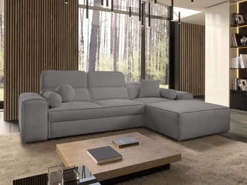3-seters sovesofa med divan VITO Velo 635 Høyrevendt - Mørkegrå - Møbler - Sofaer - Sovesofaer