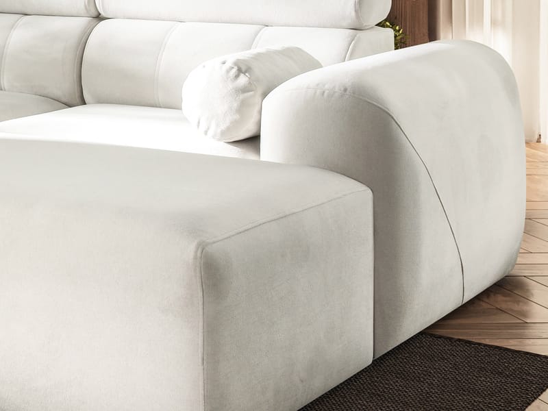 3-seters sovesofa med divan VOLARE Velo 621 Venstrevendt - Hvit - Møbler - Sofaer - Sovesofaer