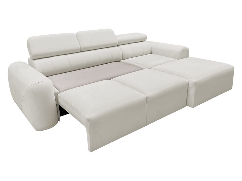 3-seters sovesofa med divan VOLARE Velo 621 Venstrevendt - Hvit - Møbler - Sofaer - Sovesofaer