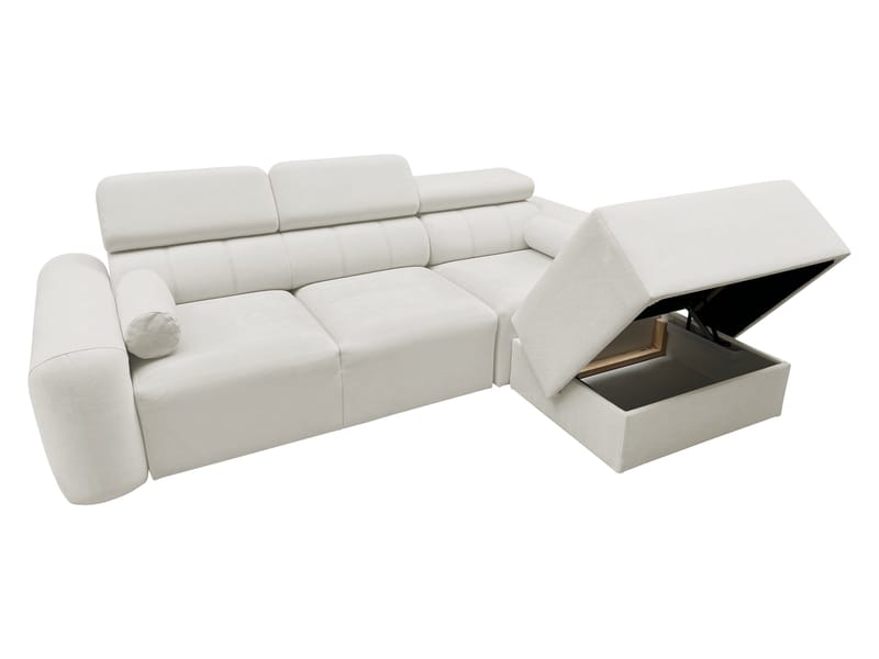 3-seters sovesofa med divan VOLARE Velo 621 Venstrevendt - Hvit - Møbler - Sofaer - Sovesofaer