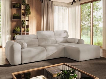 3-seters sovesofa med divan VOLARE Velo 623 Høyrevendt - Beige - Møbler - Sofaer - Sovesofaer