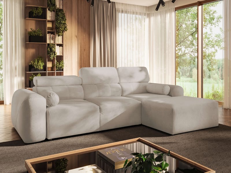 3-seters sovesofa med divan VOLARE Velo 623 Høyrevendt - Beige - Møbler - Sofaer - Sovesofaer
