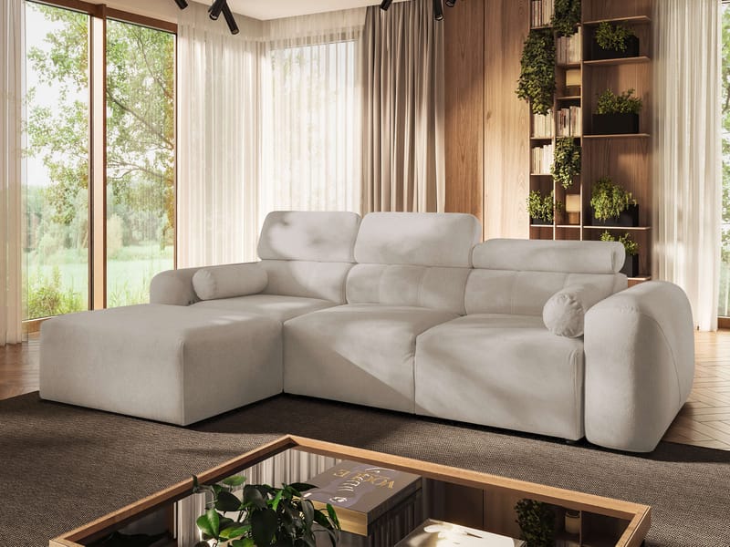 3-seters sovesofa med divan VOLARE Velo 623 Venstrevendt - Beige - Møbler - Sofaer - Sovesofaer