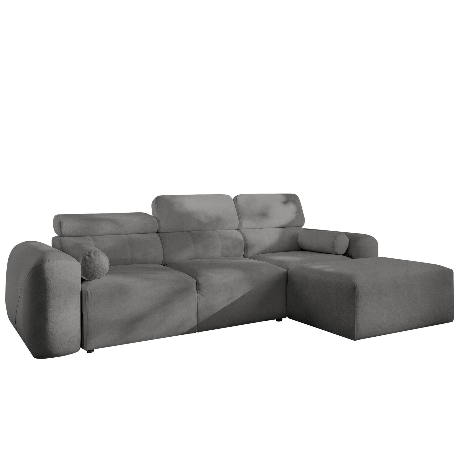 3-seters sovesofa med divan VOLARE Velo 635 Høyrevendt - Mellomgrå