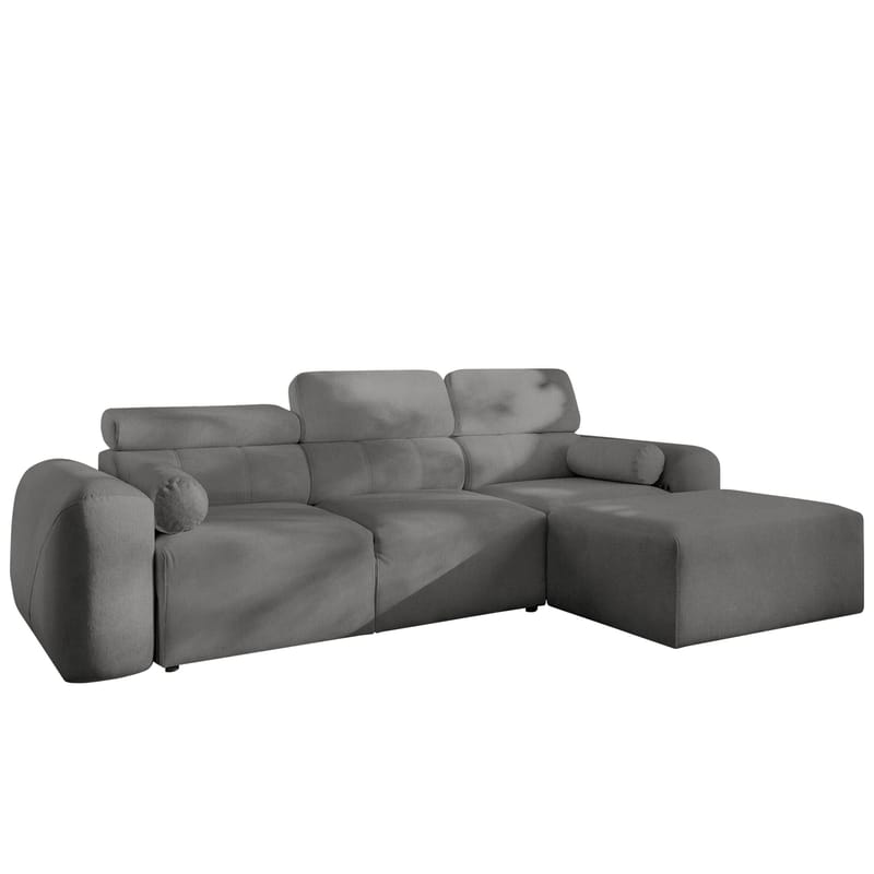 3-seters sovesofa med divan VOLARE Velo 635 Høyrevendt, Mellomgrå