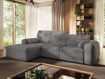 3-seters sovesofa med divan VOLARE Velo 635 Venstrevendt - Mellomgrå - Møbler - Sofaer - Sovesofaer