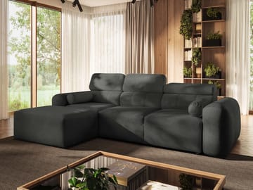 3-seters sovesofa med divan VOLARE Velo 636 Venstrevendt - Mørkegrå - Møbler - Sofaer - Sovesofaer