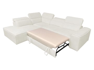 3-seters sovesofa med sjeselong VITO Velo 621 Venstrevendt - hvit - Møbler - Sofaer - Sovesofaer