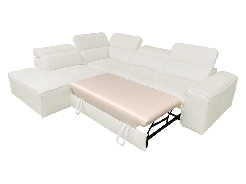 3-seters sovesofa med sjeselong VITO Velo 621 Venstrevendt - hvit - Møbler - Sofaer - Sovesofaer