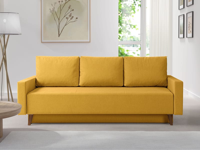 3-seters sovesofa OVIEDO Verita 53 - Gul - Møbler - Sofaer - Sovesofaer