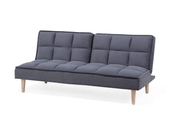 Siljan 3-seter Kvadratisk Sydd Sovesofa 177 cm i Fløyel - Grå - Møbler - Sofaer - Sovesofaer - 3 seters sovesofa