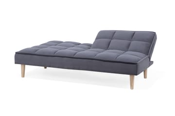 Siljan 3-seter Kvadratisk Sydd Sovesofa 177 cm i Fløyel - Grå - Møbler - Sofaer - Sovesofaer - 3 seters sovesofa