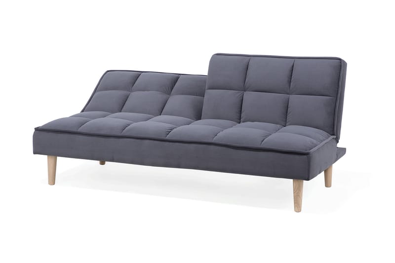 Siljan 3-seter Kvadratisk Sydd Sovesofa 177 cm i Fløyel - Grå - Møbler - Sofaer - Sovesofaer - 3 seters sovesofa