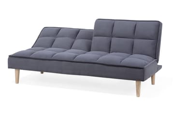 Siljan 3-seter Kvadratisk Sydd Sovesofa 177 cm i Fløyel - Grå - Møbler - Sofaer - Sovesofaer - 3 seters sovesofa