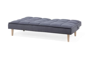 Siljan 3-seter Kvadratisk Sydd Sovesofa 177 cm i Fløyel - Grå - Møbler - Sofaer - Sovesofaer - 3 seters sovesofa