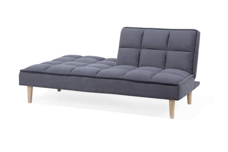 Siljan 3-seter Kvadratisk Sydd Sovesofa 177 cm i Fløyel - Grå - Møbler - Sofaer - Sovesofaer - 3 seters sovesofa