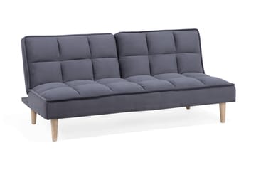 Siljan 3-seter Kvadratisk Sydd Sovesofa 177 cm i Fløyel - Grå - Møbler - Sofaer - Sovesofaer - 3 seters sovesofa