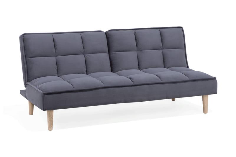 Siljan 3-seter Kvadratisk Sydd Sovesofa 177 cm i Fløyel, Grå