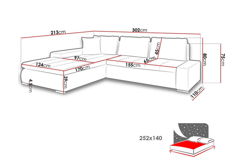 3-seters Sovesofa Universal - Svart - Møbler - Sofaer - Sovesofaer
