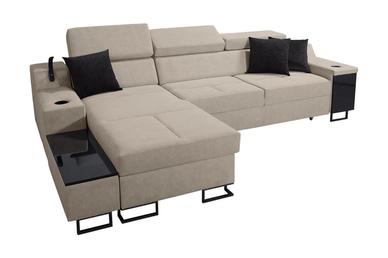 3-seters Sovesofa Venstre - Beige - Møbler - Sofaer - Sovesofaer