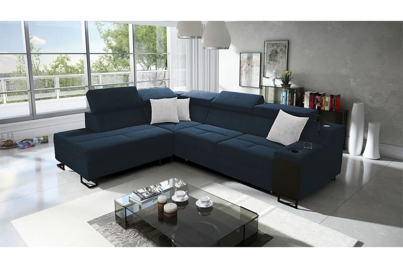 3-seters Sovesofa Venstre - Blå - Møbler - Sofaer - Sovesofaer