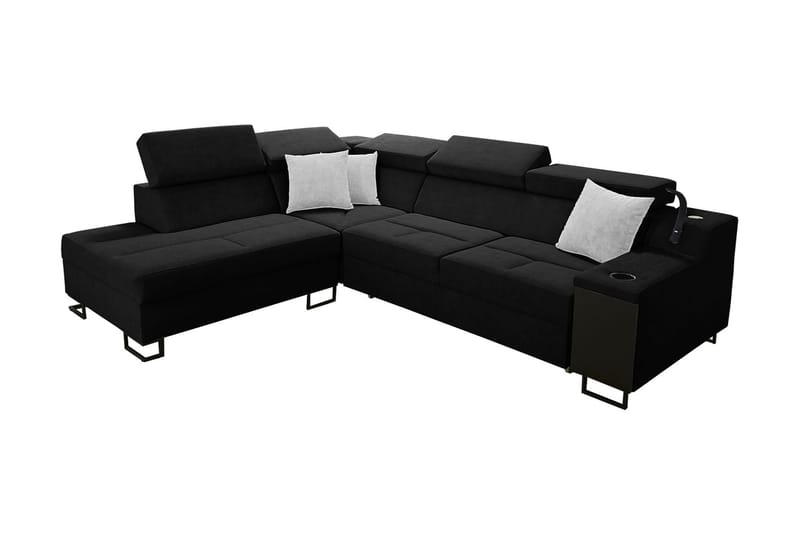 3-seters Sovesofa Venstre - Svart - Møbler - Sofaer - Sovesofaer