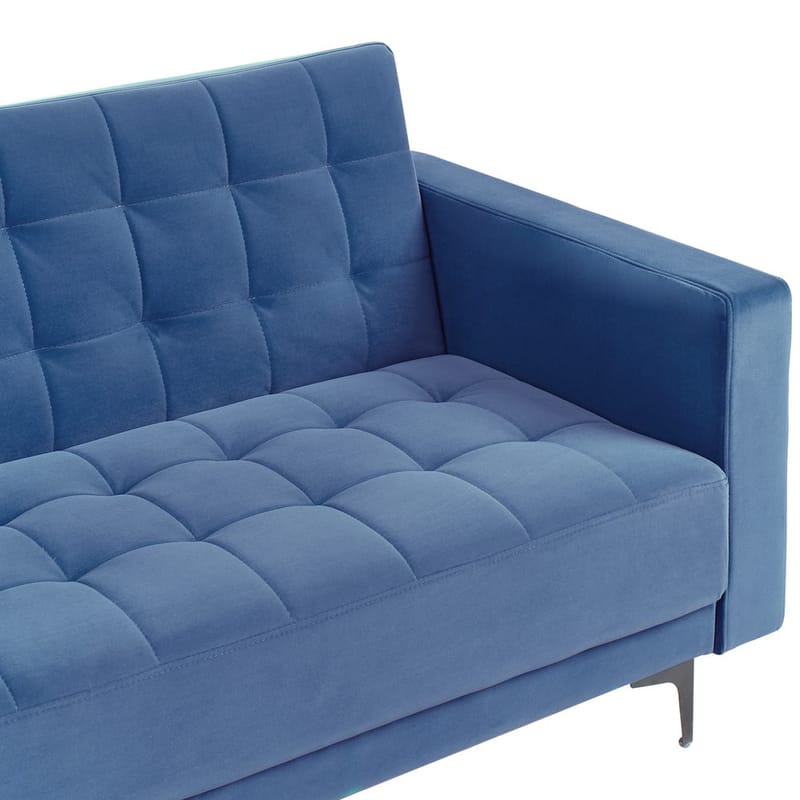 4-seter hjørnesofa Aberdeen - Blå, Svart/Høyrevendt/Fløyel - Møbler - Sofaer - Sovesofaer