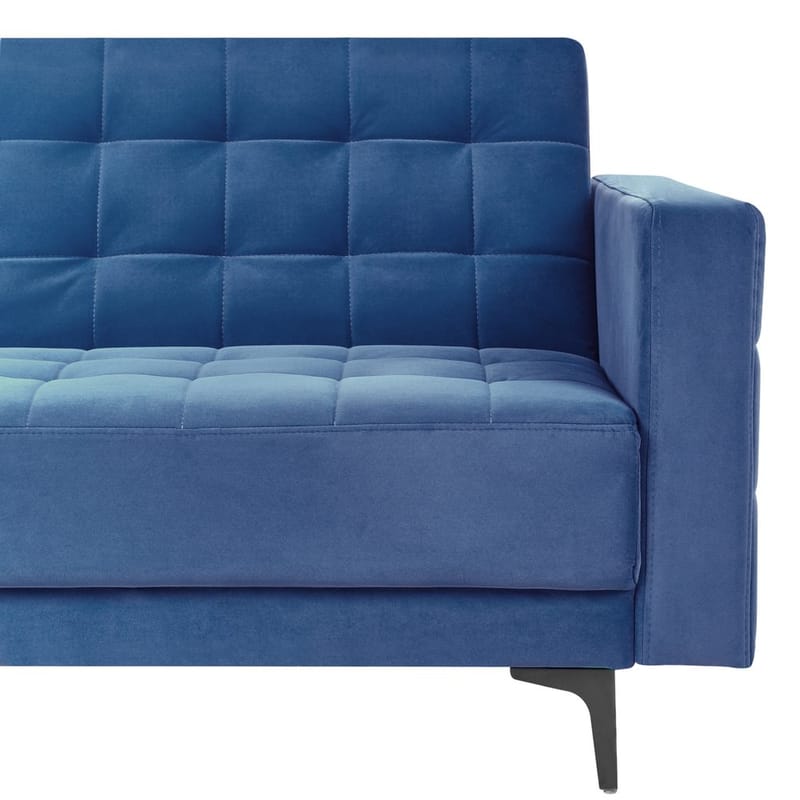 4-seter hjørnesofa Aberdeen - Blå, Svart/Høyrevendt/Fløyel - Møbler - Sofaer - Sovesofaer