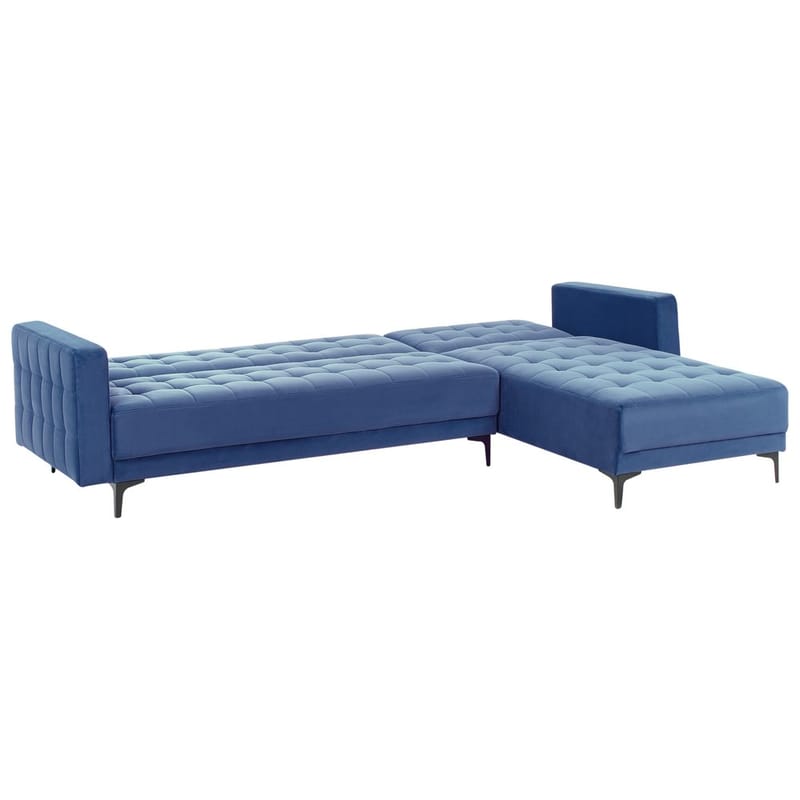 4-seter hjørnesofa Aberdeen - Blå, Svart/Vendbar/Fløyel - Møbler - Sofaer - Sovesofaer