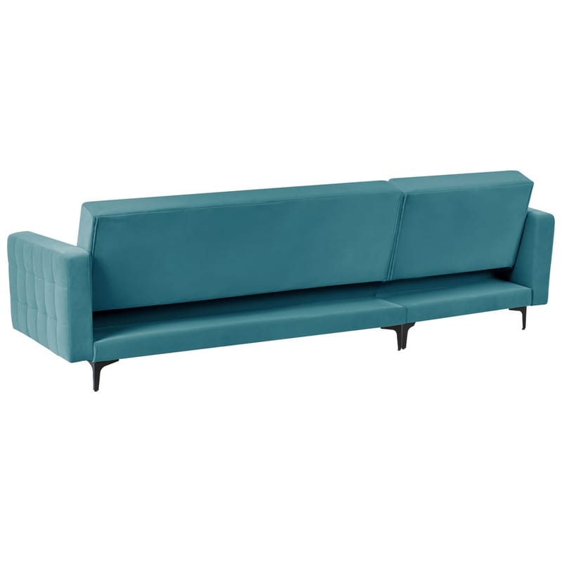 4-seter hjørnesofa Aberdeen - Havsblå, Svart/Høyrevendt/Fløyel - Møbler - Sofaer - Sovesofaer