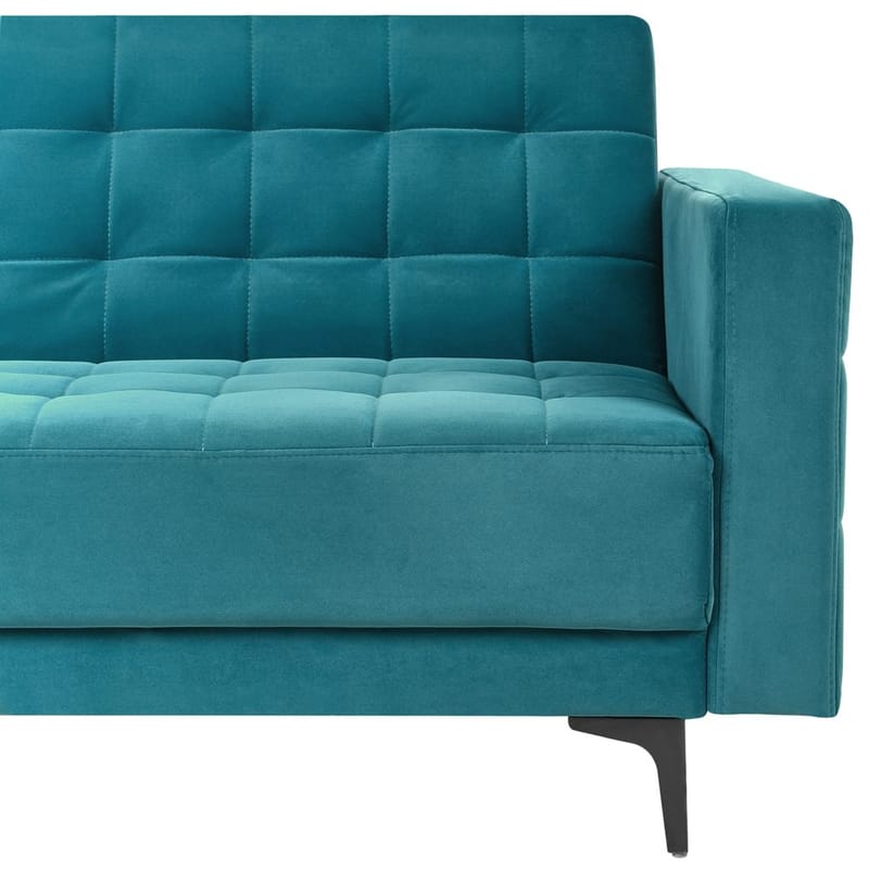 4-seter hjørnesofa Aberdeen - Havsblå, Svart/Høyrevendt/Fløyel - Møbler - Sofaer - Sovesofaer