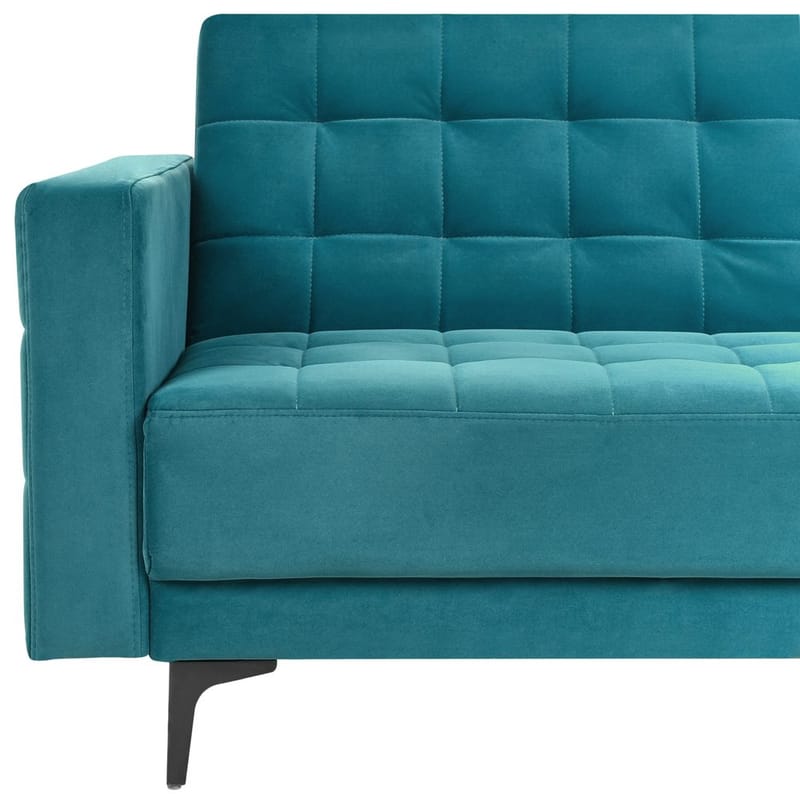 4-seter hjørnesofa Aberdeen - Havsblå, Svart/Venstrevendt/Fløyel - Møbler - Sofaer - Sovesofaer