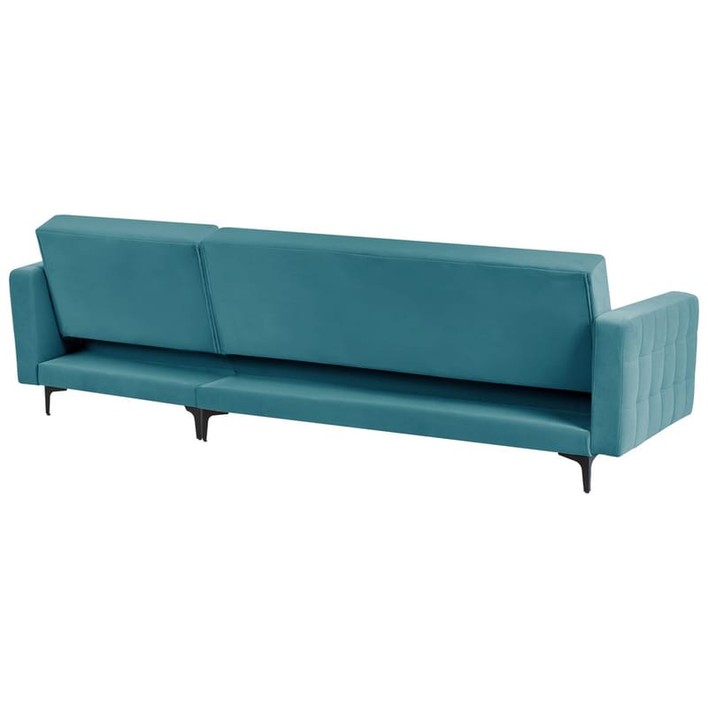 4-seter hjørnesofa Aberdeen - Havsblå, Svart/Venstrevendt/Fløyel - Møbler - Sofaer - Sovesofaer