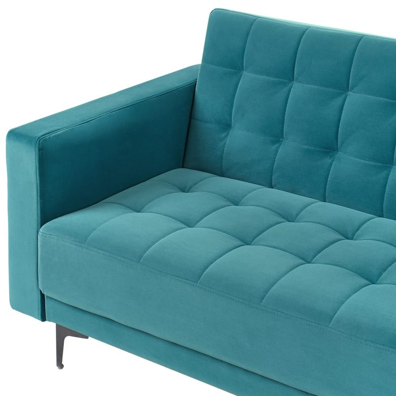 4-seter hjørnesofa Aberdeen - Havsblå, Svart/Venstrevendt/Fløyel - Møbler - Sofaer - Sovesofaer