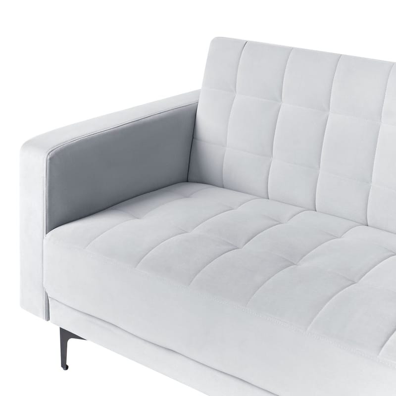 4-seter sovesofa Aberdeen - Lysegrå, svart/Venstrevendt/Fløyel - Møbler - Sofaer - Sofa med sjeselong - 4 seters sofa med divan
