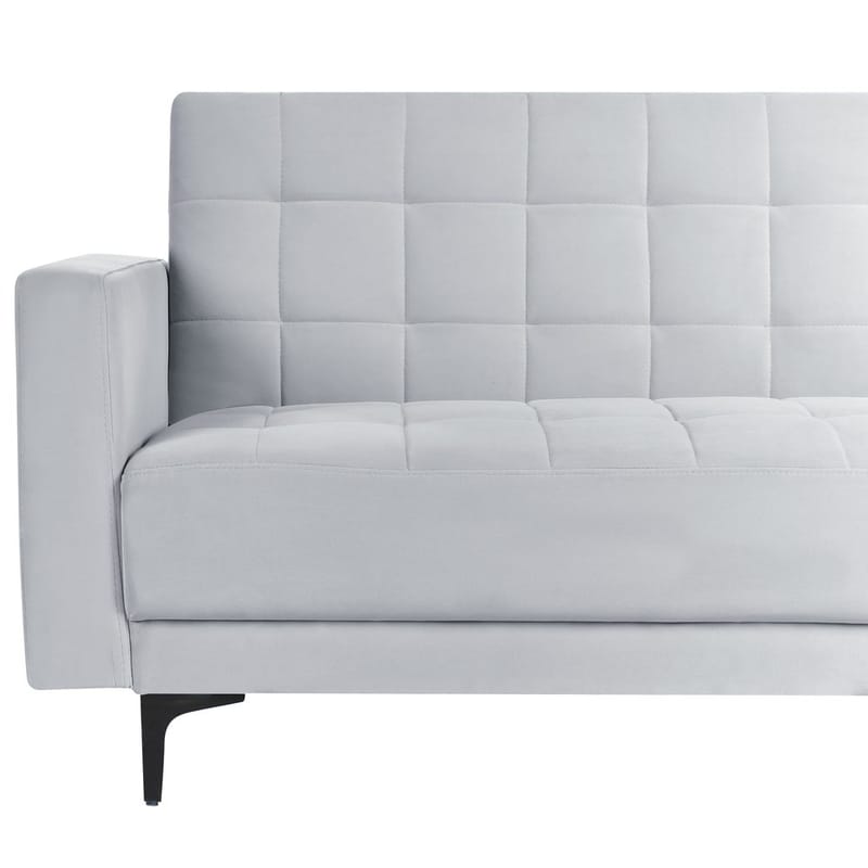 4-seter sovesofa Aberdeen - Lysegrå, svart/Venstrevendt/Fløyel - Møbler - Sofaer - Sofa med sjeselong - 4 seters sofa med divan