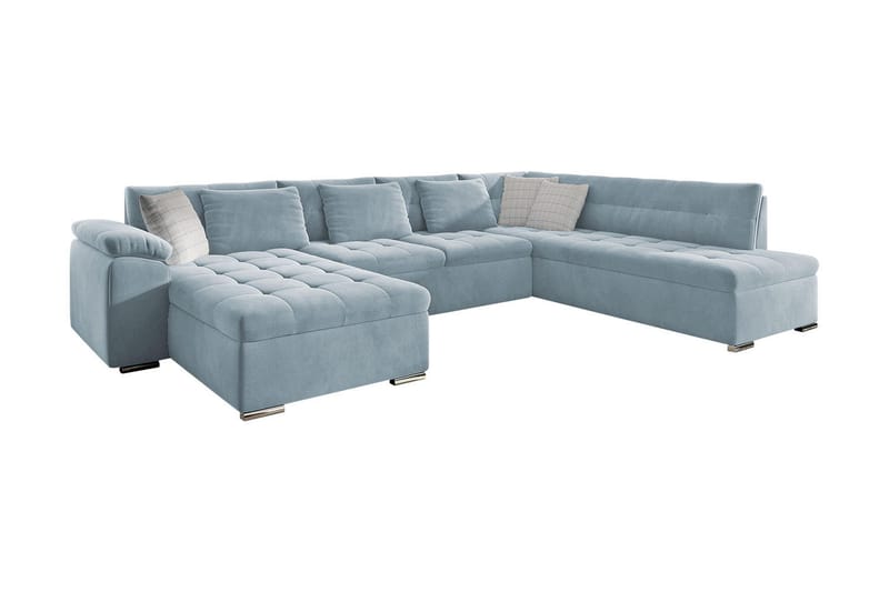 4-seters Hjørnesovesofa - Blå - Møbler - Sofaer - Sovesofaer