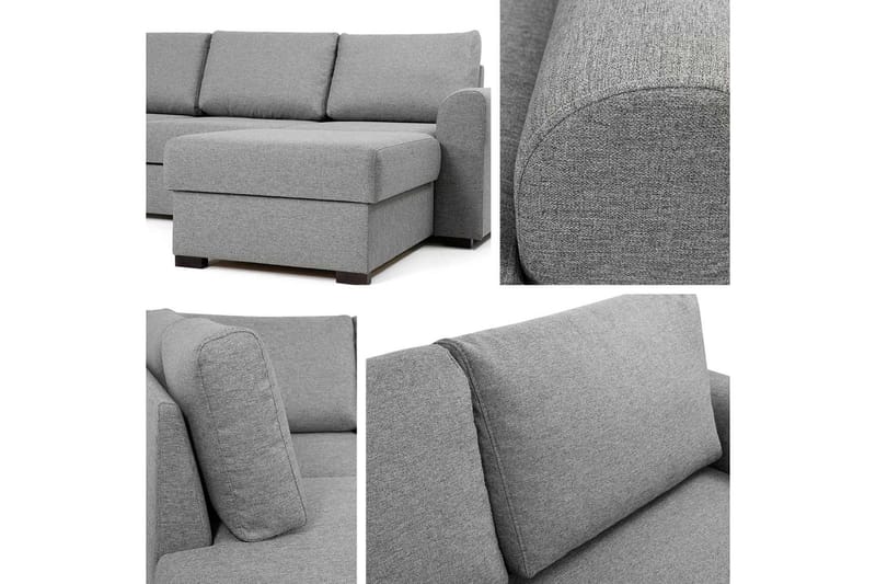 4-seters Hjørnesovesofa - Grå - Møbler - Sofaer - Sovesofaer