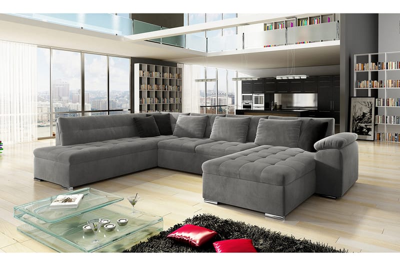 4-seters Hjørnesovesofa - Grå - Møbler - Sofaer - Sovesofaer