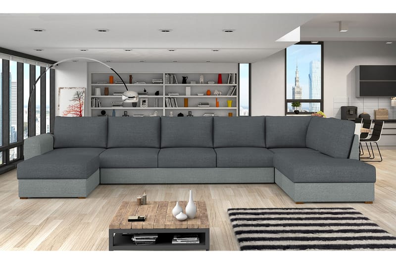 4-seters Hjørnesovesofa - Grå - Møbler - Sofaer - Sovesofaer