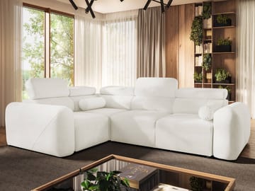 4-seters hjørnesovesofa VOLARE Velo 621 Venstrevendt - hvit - Møbler - Sofaer - Sovesofaer