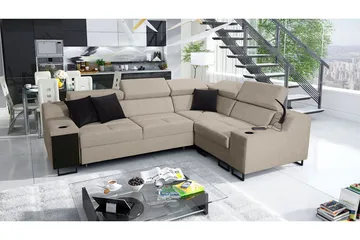 4-seters Sovesofa Høyre - Beige - Møbler - Sofaer - Sovesofaer