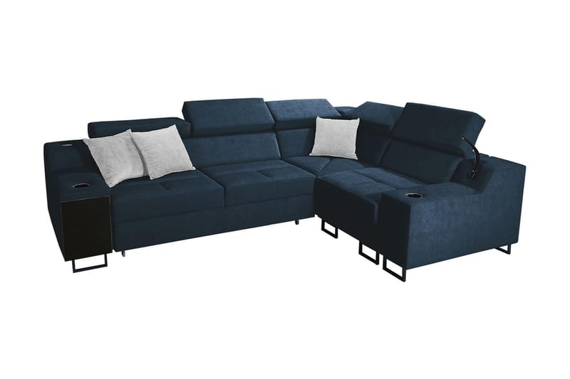 4-seters Sovesofa Høyre - Blå - Møbler - Sofaer - Sovesofaer
