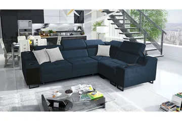 4-seters Sovesofa Høyre - Blå - Møbler - Sofaer - Sovesofaer